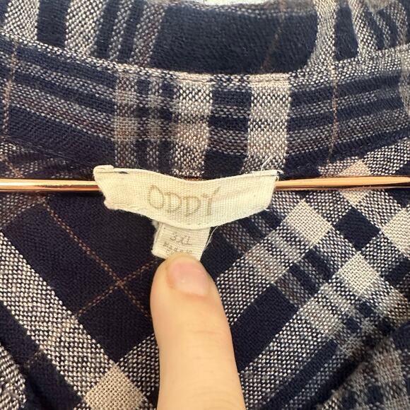 Oddy mixed media button down short sleeve shirt size 3XL - Picture 2 of 6